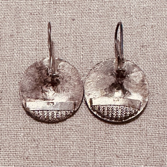 Vintage | Earrings | Turkish Silver Enamel in Blue & Green Earrings - Picture 2 of 9